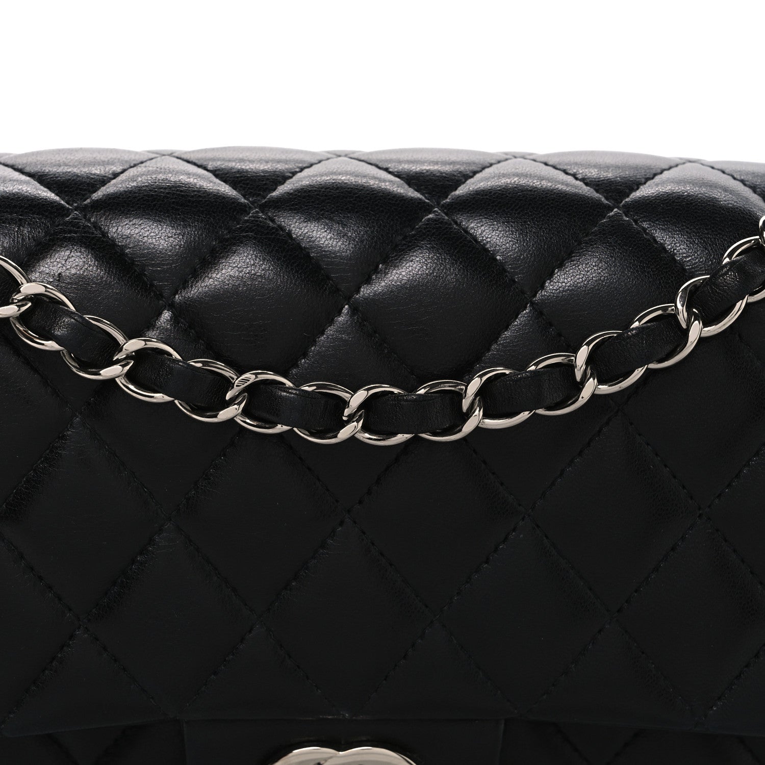 Chanel Lambskin Quilted Medium Double Flap Black 8 of 10