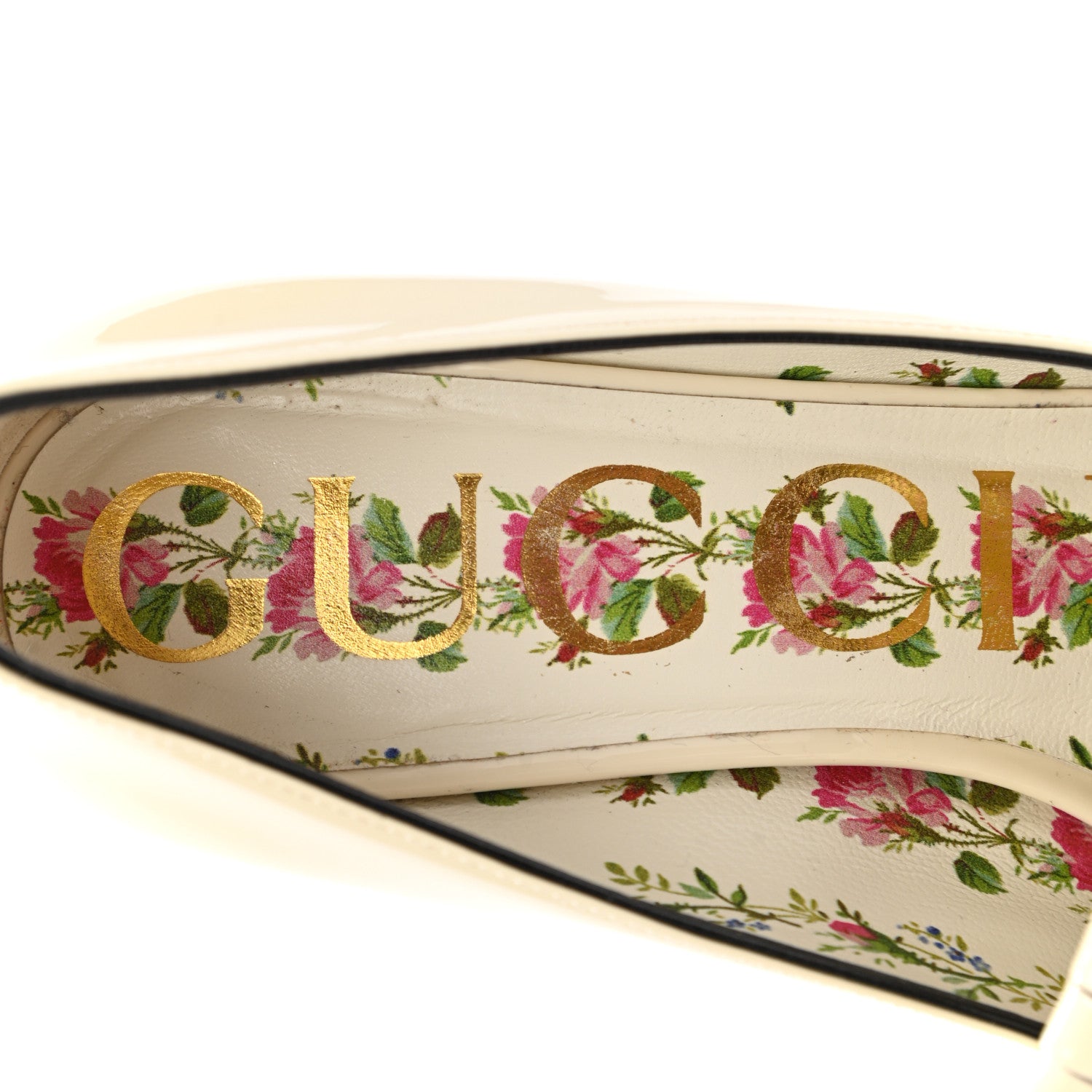 Gucci Vernice GG Marmont Fringe 50mm Loafer Pumps 35.5 Mystic White 7 of 8