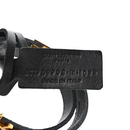 Saint Laurent Calfskin Opyum Double Wrap Bracelet Black 4 of 5