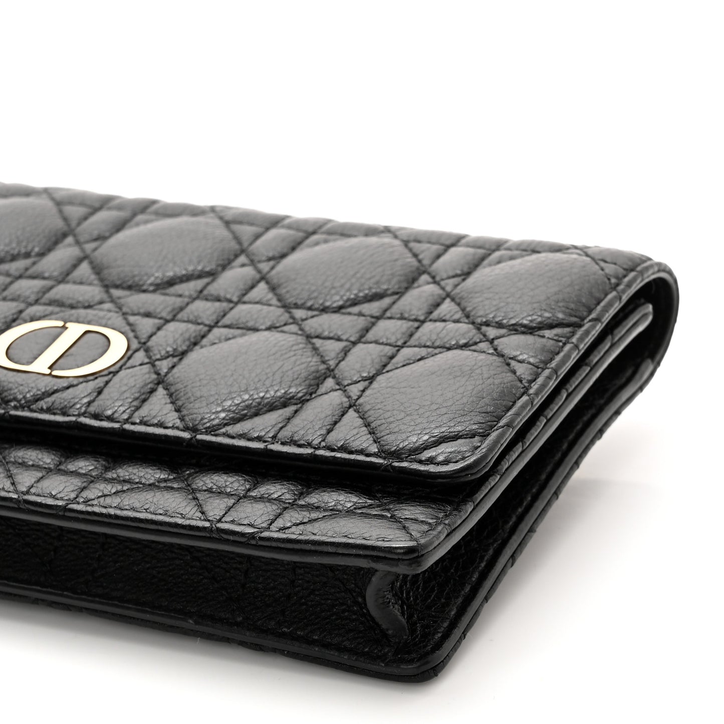 Supple Calfskin Cannage Caro Belt Pouch with Chain Black