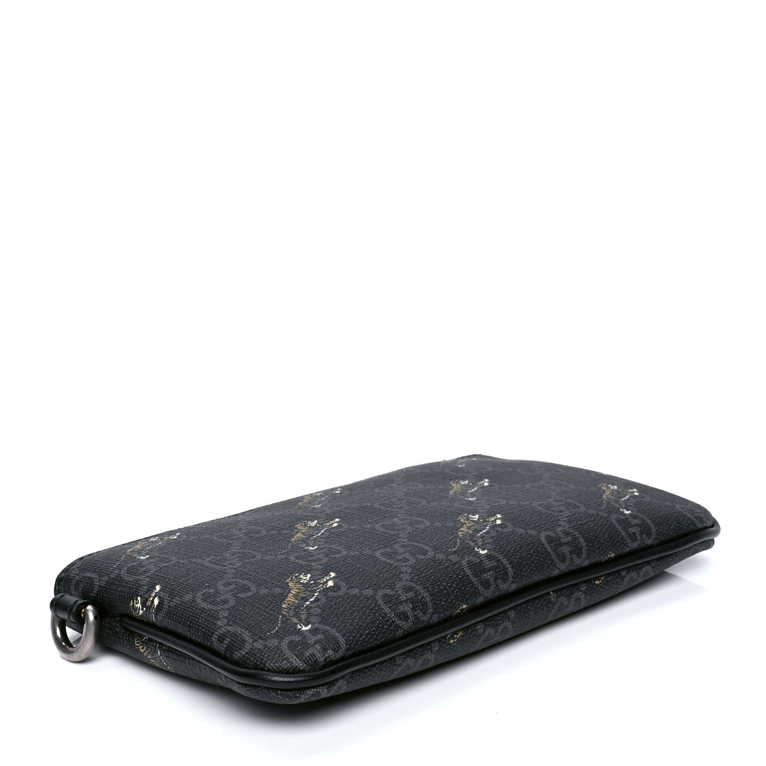 Gucci GG Supreme Monogram Tigers Zip Wristlet Pouch Black Multicolor 3 of 5
