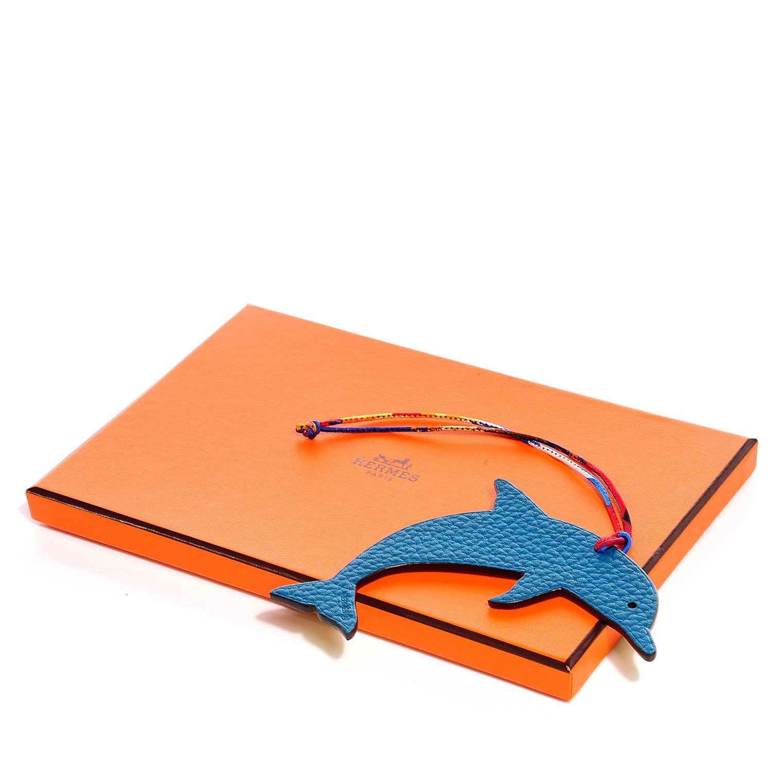 Hermes Togo Epsom Petit H Bag Charm Dolphin Bleu Izmir Vert Cru 4 of 4
