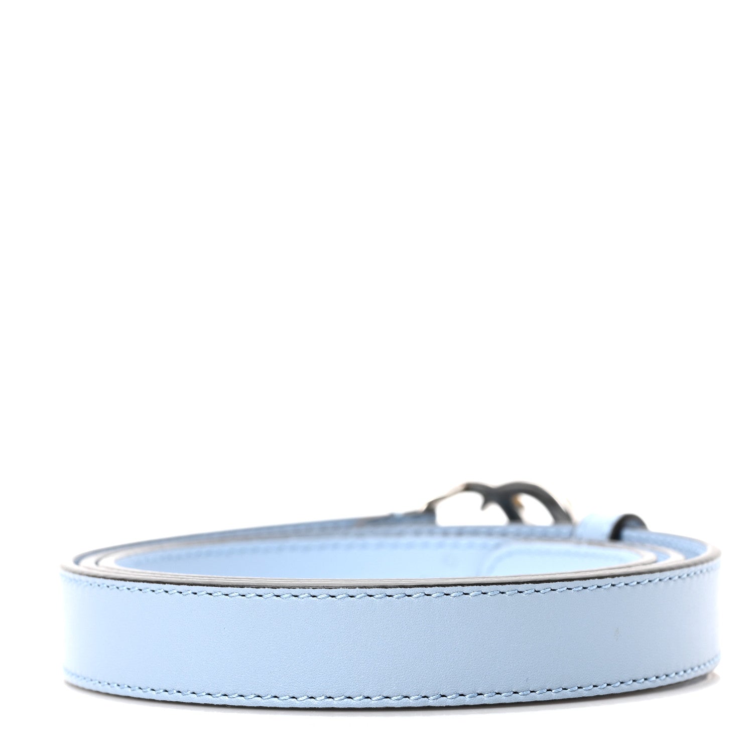 Gucci Moon Calfskin Palladium Double G 20mm Belt 90 36 Porcelain Light Blue 2 of 4