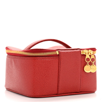 Chanel Caviar Vanity Cosmetic Case Red 3 of 9
