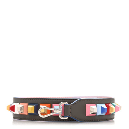 Fendi Vitello Dolce Plexiglass Bi-Color Studded Strap You Carbone Peonia Multicolor 1 of 4