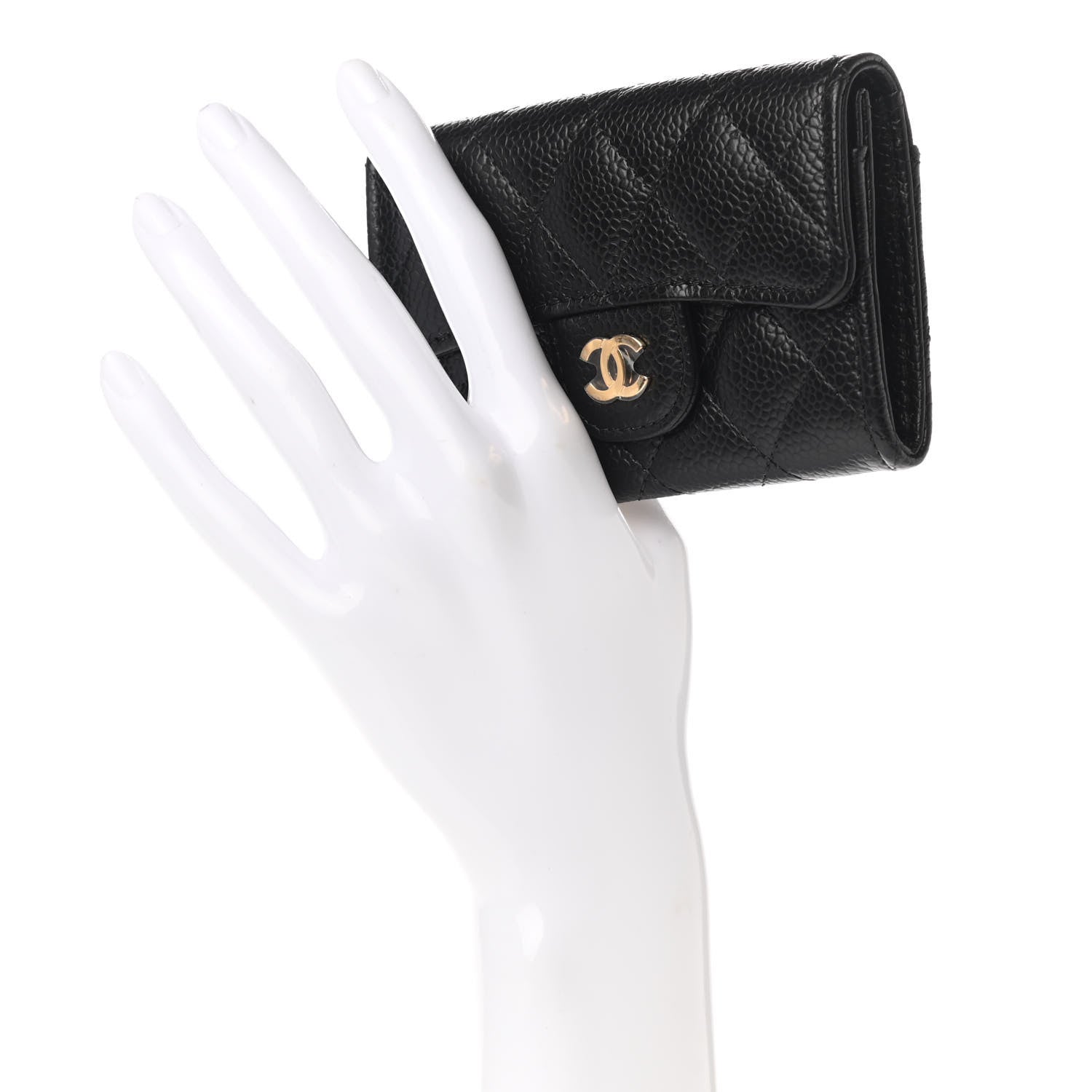 Chanel Caviar Quilted Flap Card Holder Wallet Black 2 of 9