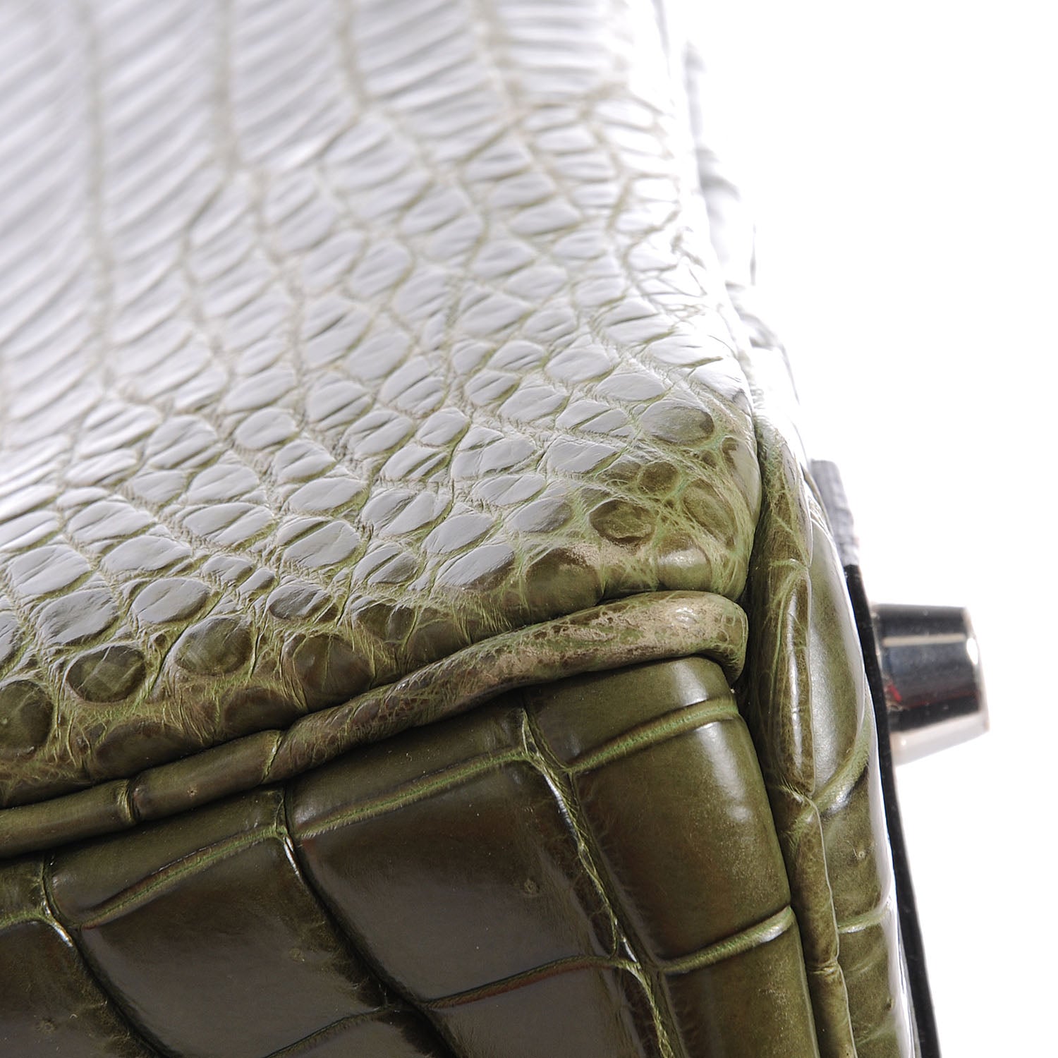 Hermes Matte Porosus Crocodile Birkin 40 Vert Olive 12 of 13