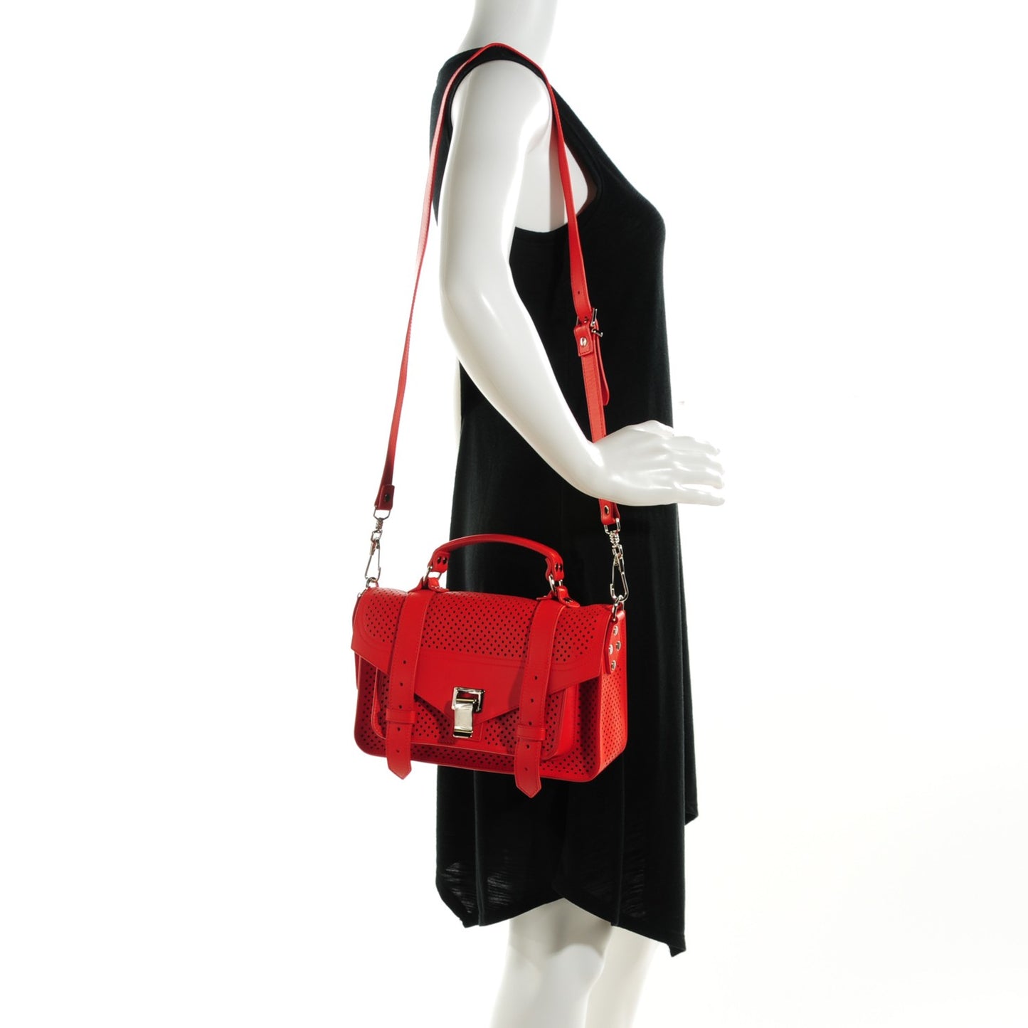 Lambskin Perforated Tiny PS1 Satchel Fire Red