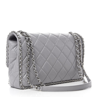 Chanel Crumpled Calfskin Large Chain All Over Flap Grey 3 of 10