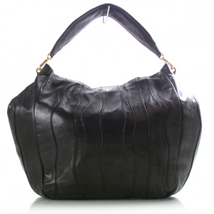 Prada Nappa Stripes Shoulder Bag Black 1 of 11