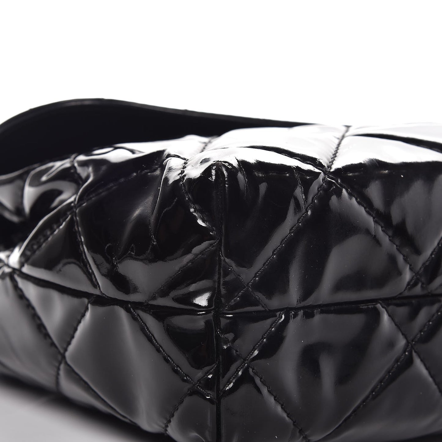 Vinyl Quilted In the Business Flap Bag Black