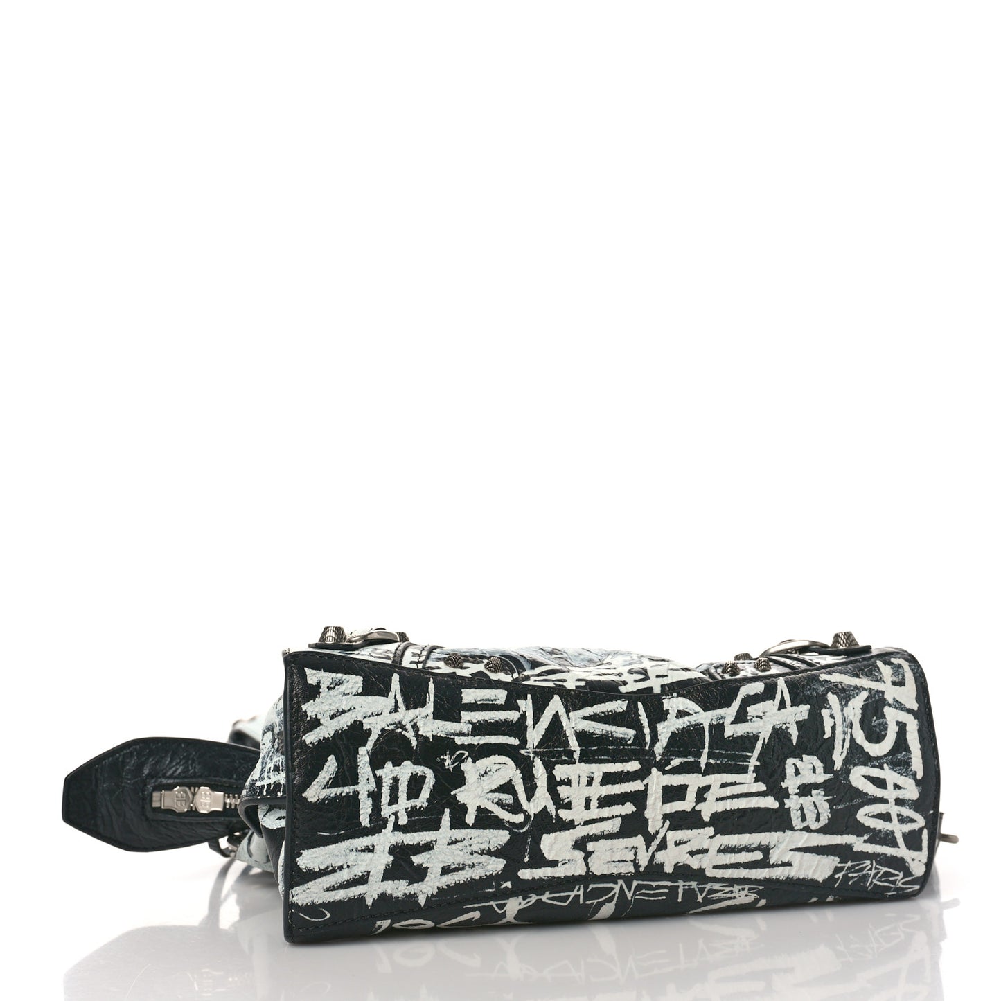 Agneau Arena Graffiti Neo Cagole Handbag XS Black White