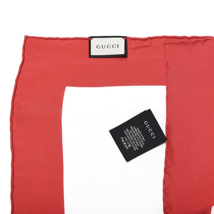 Gucci Silk Gucci World Square Scarf Ivory Red 2 of 3