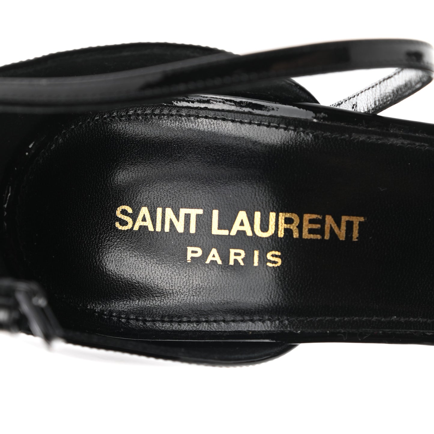 Patent Calfskin Opyum 110 Sandals 41 Black Gold