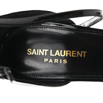 Saint Laurent Patent Calfskin Opyum 110 Sandals 41 Black Gold 7 of 12