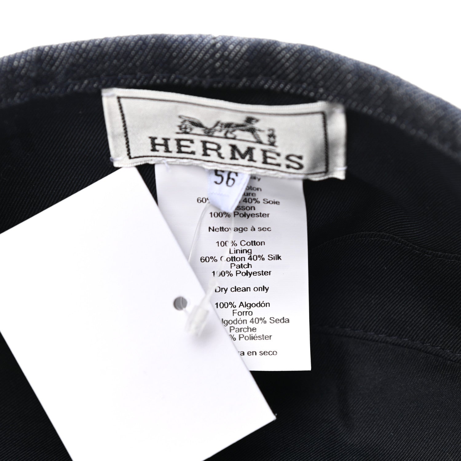 Hermes Denim Saint-Honore Beret 56 Indigo 10 of 10