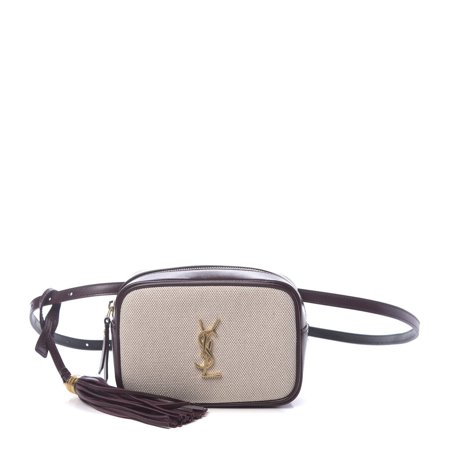 Calfskin Canvas Monogram Lou Belt Bag Natural Dark Legion Red