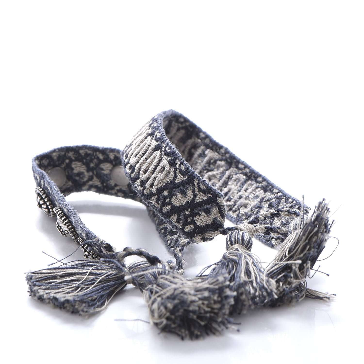 Christian Dior Woven Cotton Oblique J'Adior Friendship Bracelet Set Blue 3 of 4