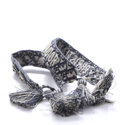 Christian Dior Woven Cotton Oblique J'Adior Friendship Bracelet Set Blue 3 of 4