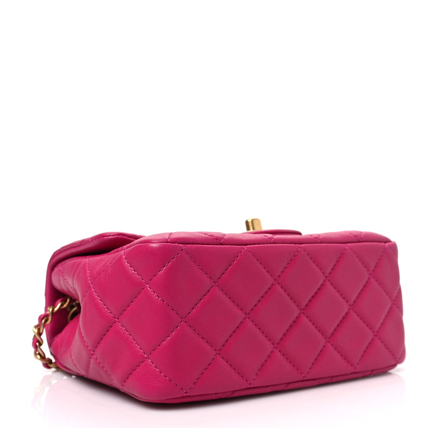 Chanel Lambskin Quilted Mini Pearl Crush Flap Fuchsia 3 of 7