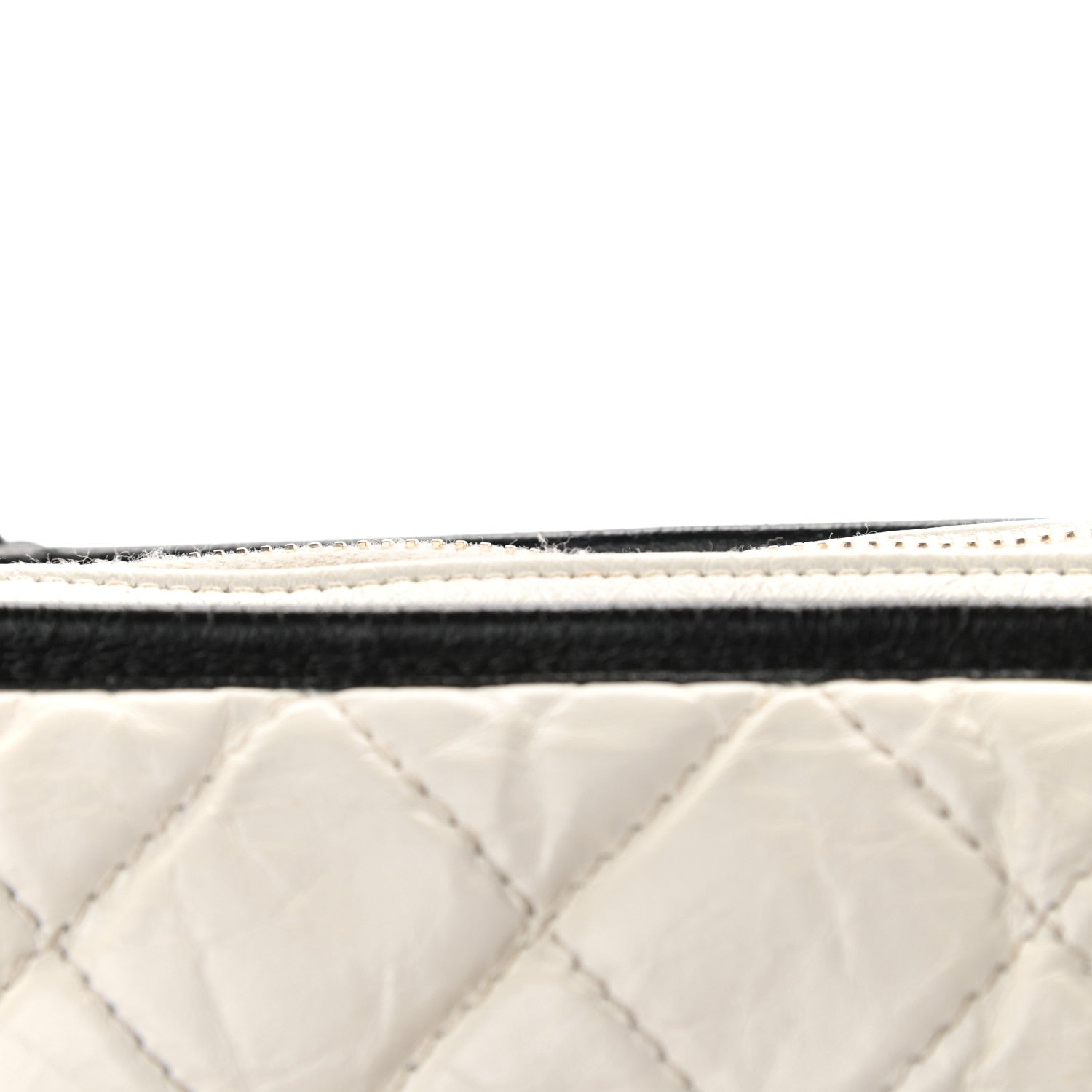 Chanel Aged Calfskin Quilted Medium Gabrielle Hobo Black White 10 of 11