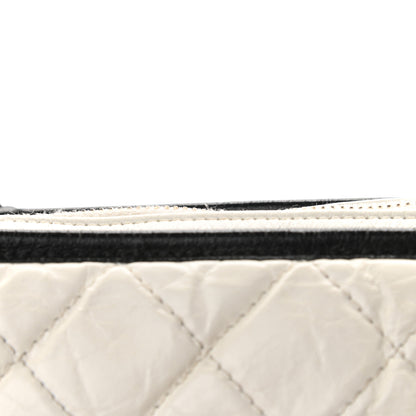 Chanel Aged Calfskin Quilted Medium Gabrielle Hobo Black White 10 of 11
