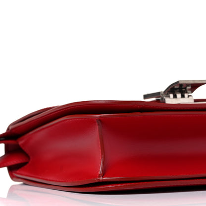 Celine Box Calfskin Medium Classic Box Flap Bag Red 7 of 8
