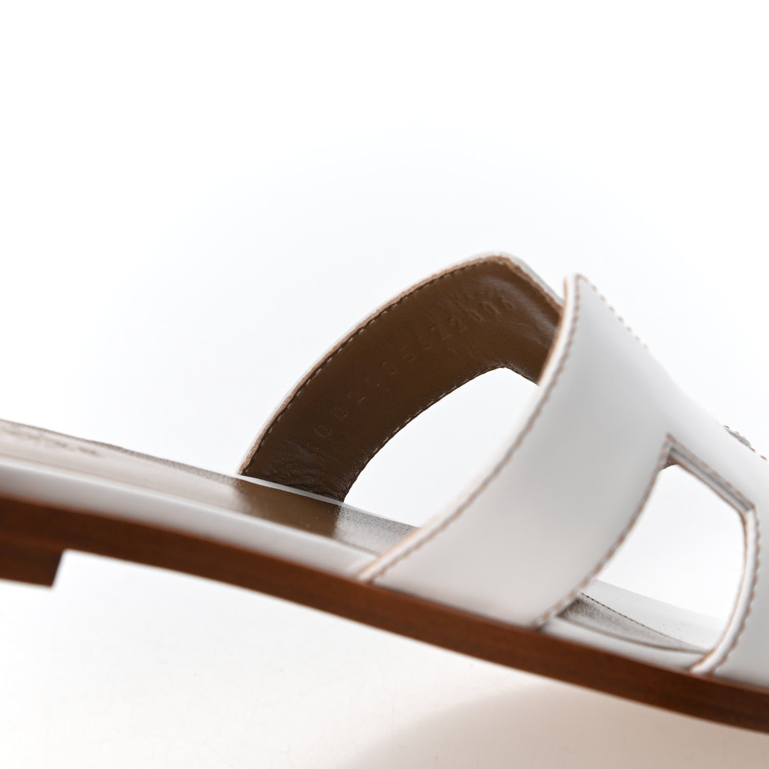 Hermes Box Calfskin Oran Sandals 35 White 8 of 9