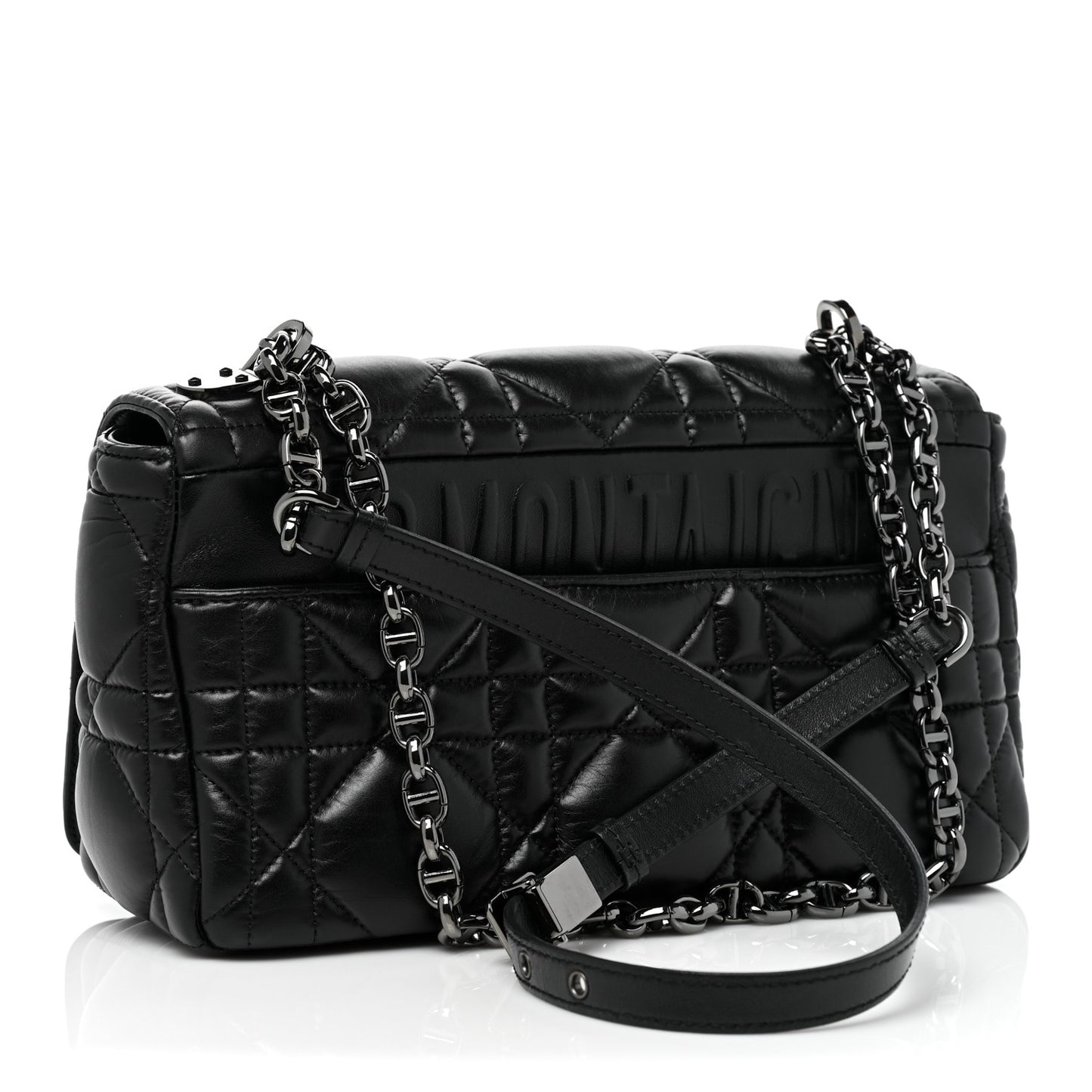 Calfskin Macrocannage Medium Caro Bag Black