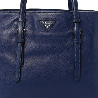 Prada Saffiano Cuir Medium Double Handle Tote Bluette 7 of 9