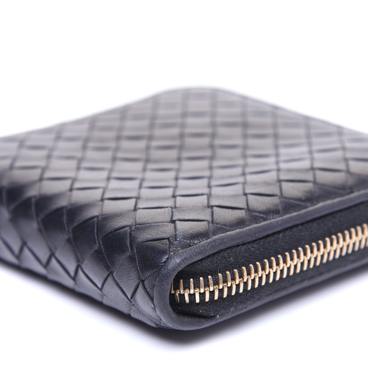 Bottega Veneta Nappa Intrecciato Zip Around Compact Wallet Black 7 of 12