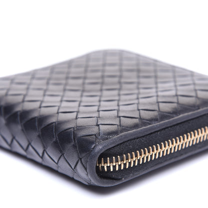 Bottega Veneta Nappa Intrecciato Zip Around Compact Wallet Black 7 of 12