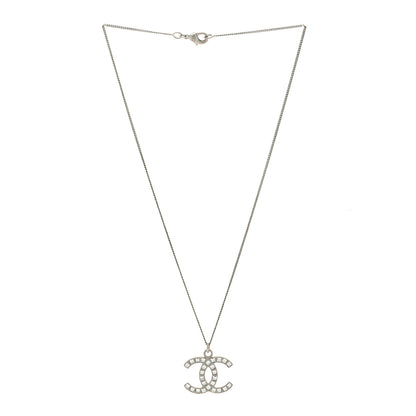 Chanel Baguette Crystal CC Necklace Silver 2 of 3