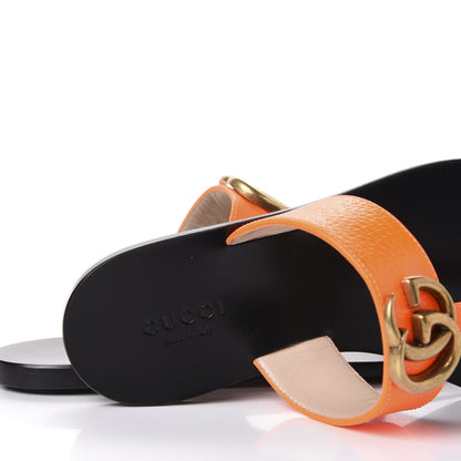 Gucci Calfskin GG Marmont Thong Sandals 35 Deep Orange 9 of 11
