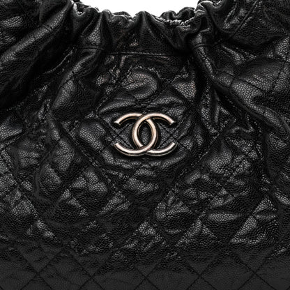 Chanel Caviar Quilted Medium Elastic Shopping Tote Black 8 of 10