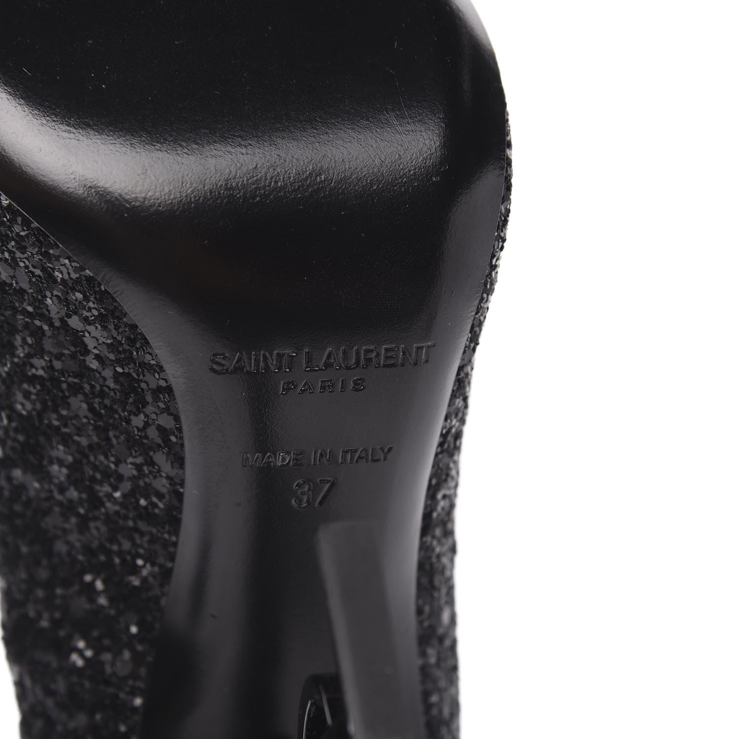 Saint Laurent Glitter Opyum 100 Pumps 37 Black 6 of 9