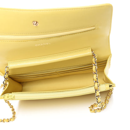 Chanel Lambskin Quilted Reissue Wallet On Chain WOC Yellow 5 of 13