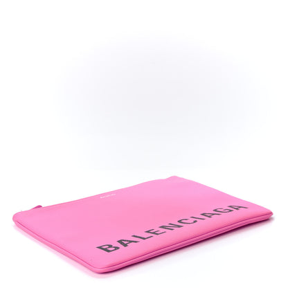 Balenciaga Calfskin Logo Large Zip Pouch Acid Pink 3 of 8
