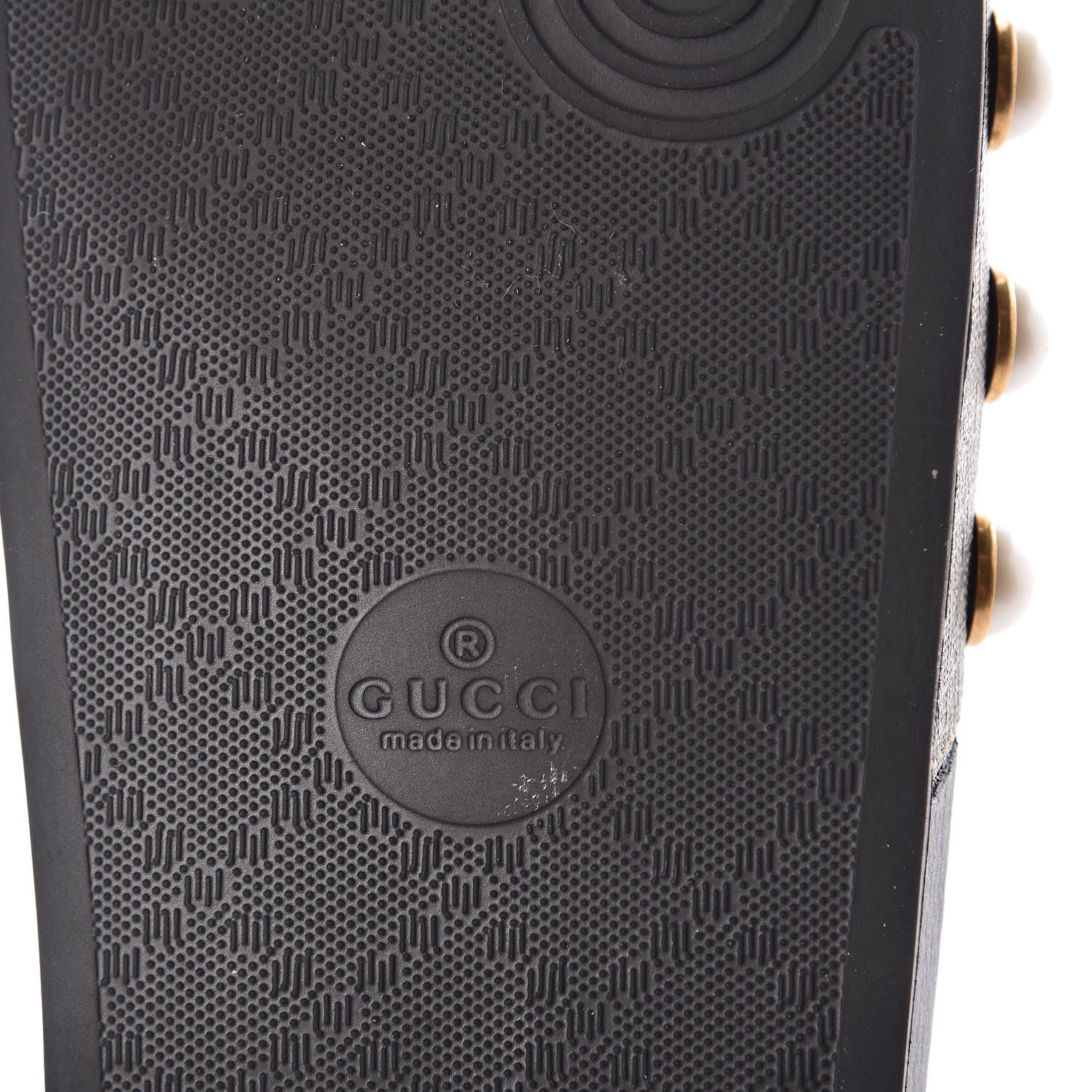 Gucci GG Supreme Monogram Slide Pearls Sandals 39 Beige 6 of 7