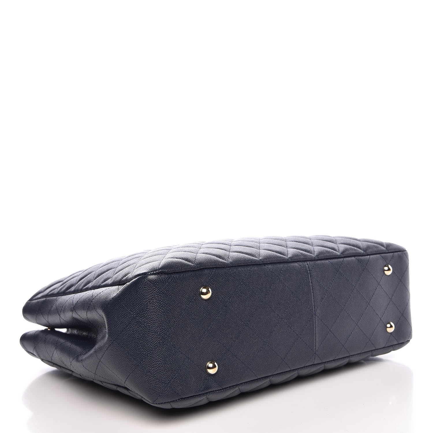 Chanel Metallic Caviar Quilted Large Classic Shopping Tote Navy 4 of 8