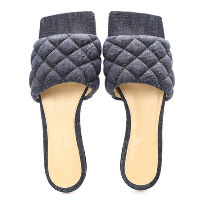 Bottega Veneta Denim Matelasse Padded Flat Sandals 38 Indigo 2 of 8