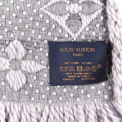 Louis Vuitton Wool Silk Logomania Scarf Pearl Grey 4 of 4