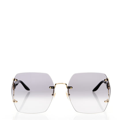 Gucci Metal Diapason Rimless Geometric Sunglasses GG1562S Black 2 of 8