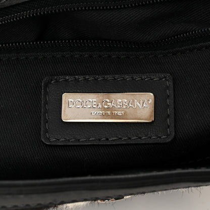 Dolce & Gabbana Calf Hair Zebra Print Large Miss Sicily Satchel Black White 6 of 10