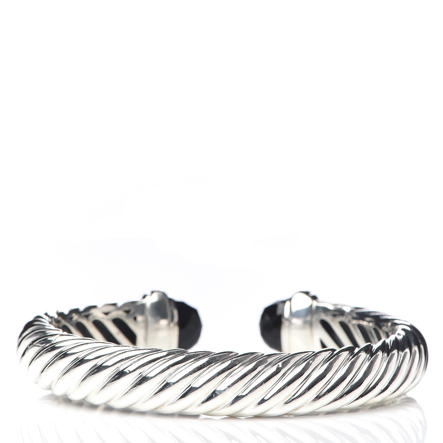 David Yurman Sterling Silver Black Onyx 10mm Waverly Bracelet 3 of 4