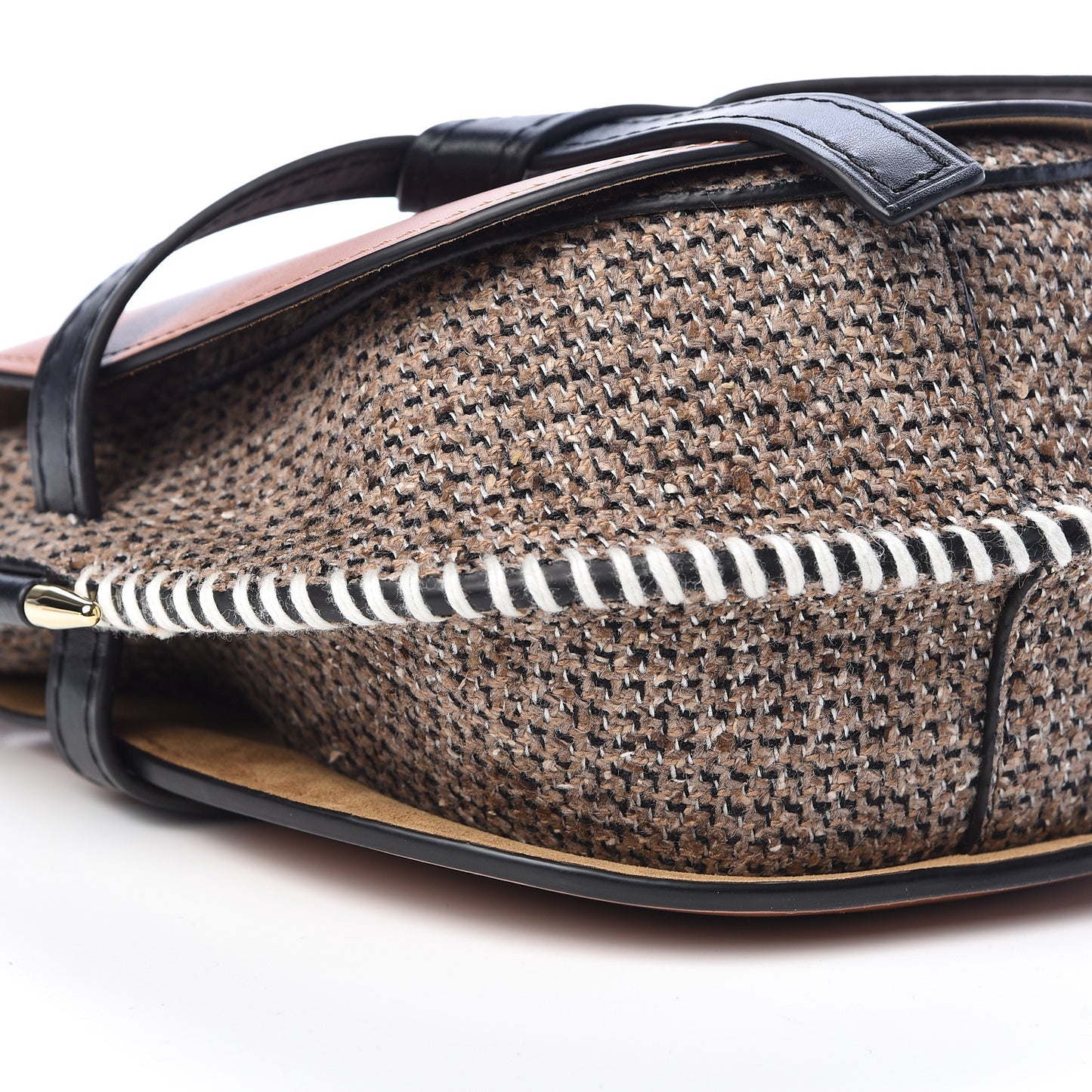 Calfskin Tweed Small Gate Crossbody Bag Tan