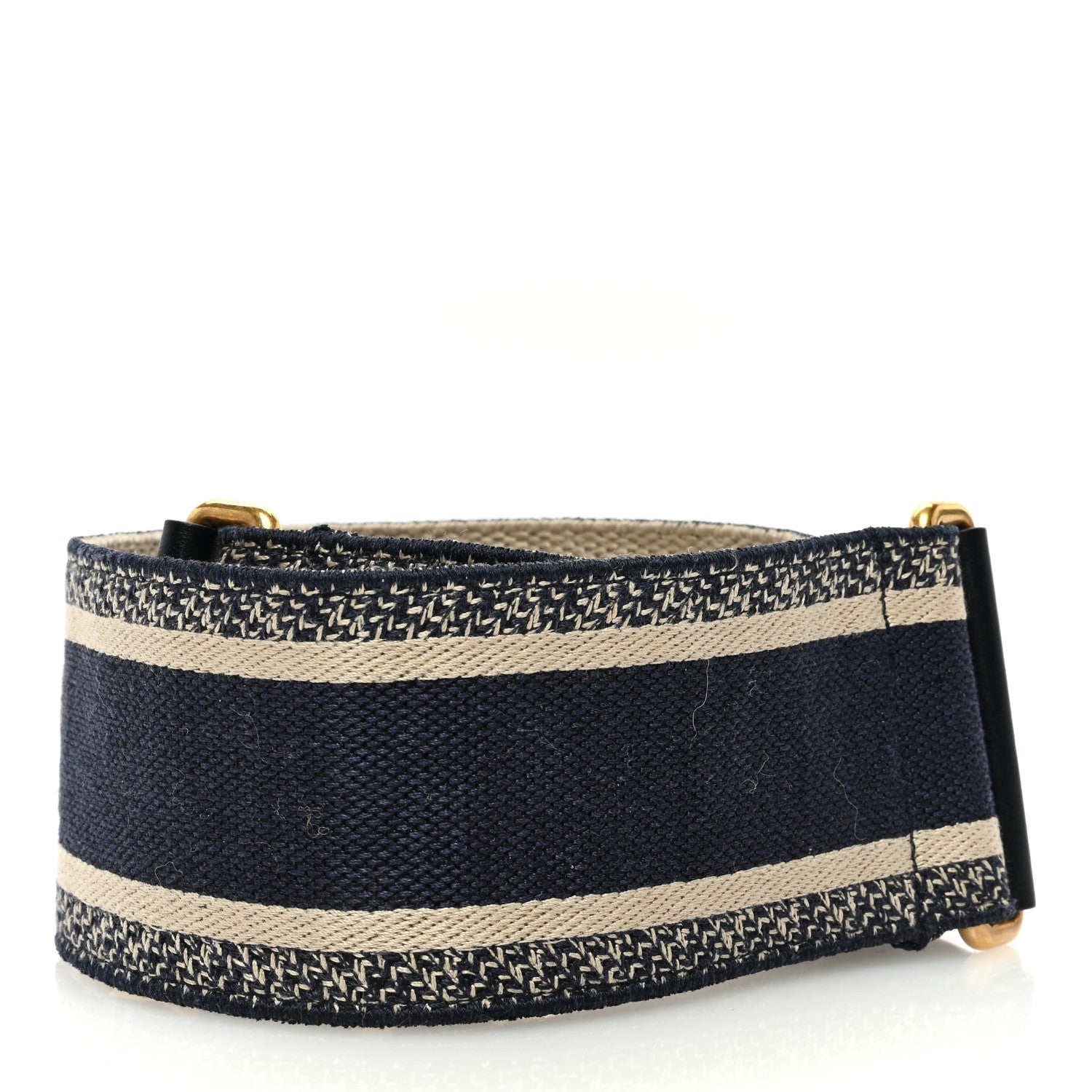 Christian Dior Canvas Embroidered Shoulder Strap Blue 2 of 5