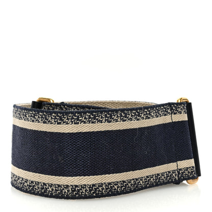 Christian Dior Canvas Embroidered Shoulder Strap Blue 2 of 5