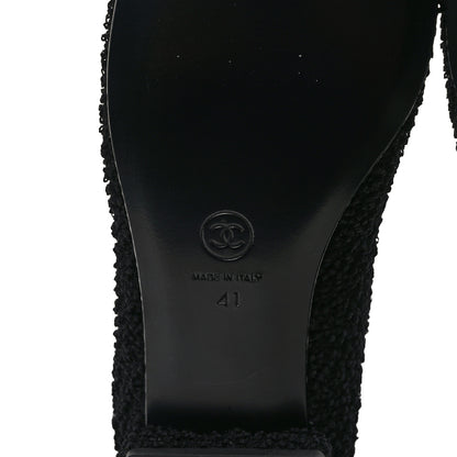 Chanel Tweed Patent Mary Jane Flats 41 Black 6 of 8