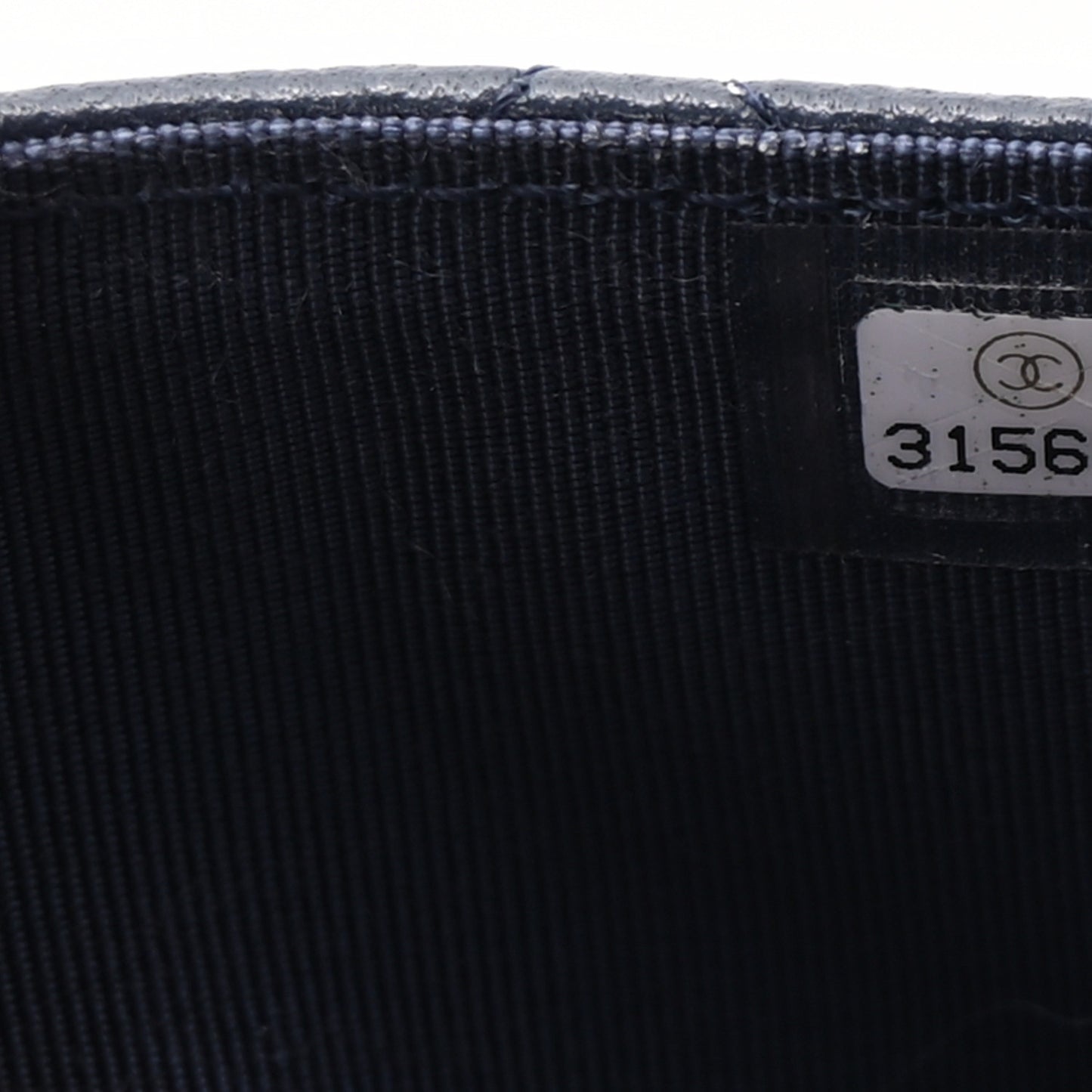 Caviar Quilted Flap Card Holder Wallet Navy Blue